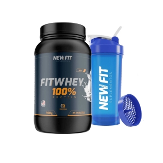 Kit New Fit Whey Protein 900g + Coqueteleira – Proteína com Praticidade no Dia a Dia