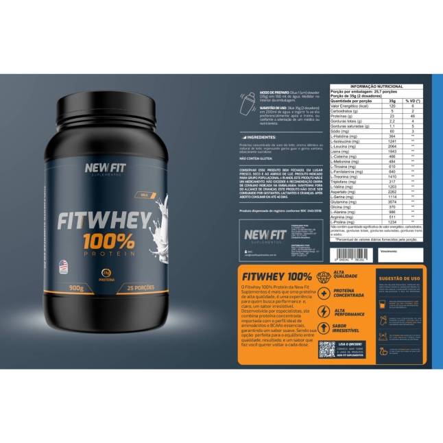 Kit New Fit Whey Protein 900g + Coqueteleira – Proteína com Praticidade no Dia a Dia
