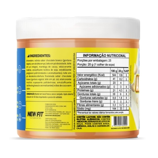 Pasta de Amendoim Amendofit - Sabor Leite Em Pó Com Gotas De Chocolate Branco