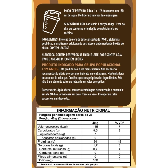 New Whey Protein 900g – 24g de Proteína por Dose – Sabor Banana com Canela – New Fit Suplementos