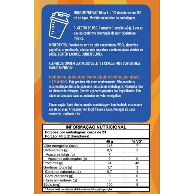 New Whey Protein 900g – 24g de Proteína por Dose – Sabor Chocotine – New Fit Suplementos