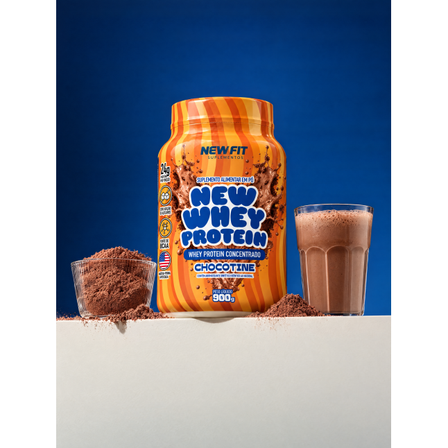 New Whey Protein Sabor Chocotine 900g – 24g de Proteína por Dose | New Fit Suplementos